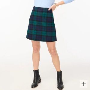 Jcrew factory black watch plaid wool mini skirt NWT sz 4